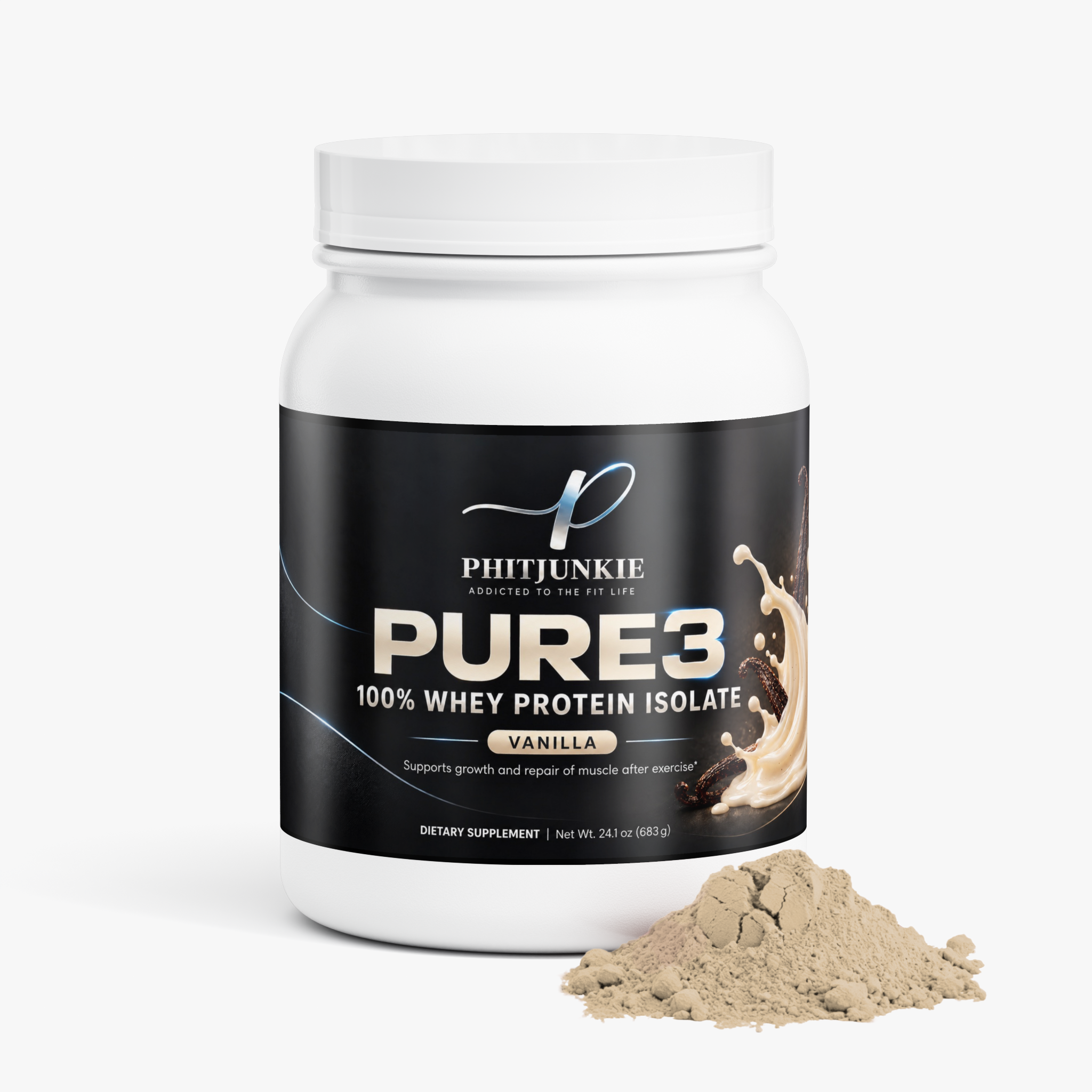 Pure3 100% Whey Protein Isolate (Vanilla) 
